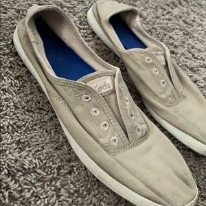tan slip on keds